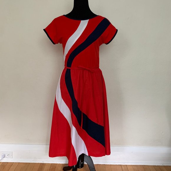 Vintage 80s day dress sz S/M - Picture 1 of 5